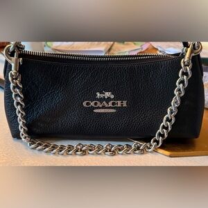 Beautiful black leather crossbody Coach Bag
